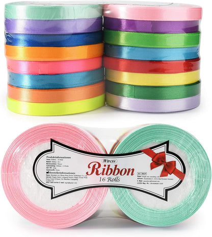 Satinband 16 Farben 22m x 10mm Geschenkband Schleifenband Zum Basteln