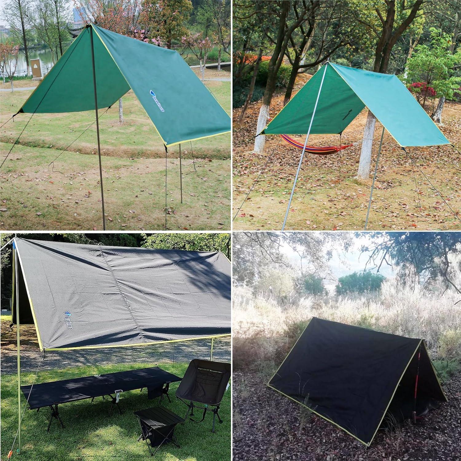 Wasserdichte Zeltplane Tarp Camping Picknickdecke 1.5x2.2m Schwarz