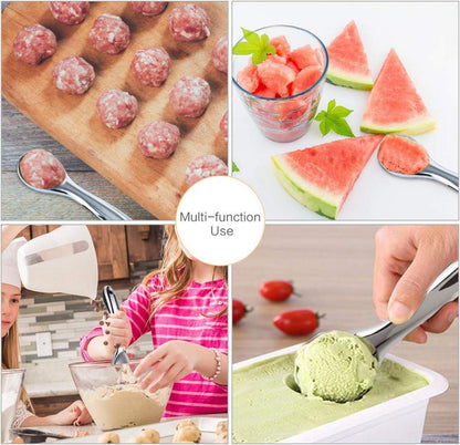 Eisportionierer Eislöffel Antihaft Zinklegierung Gummigriff 19cm Schwarz