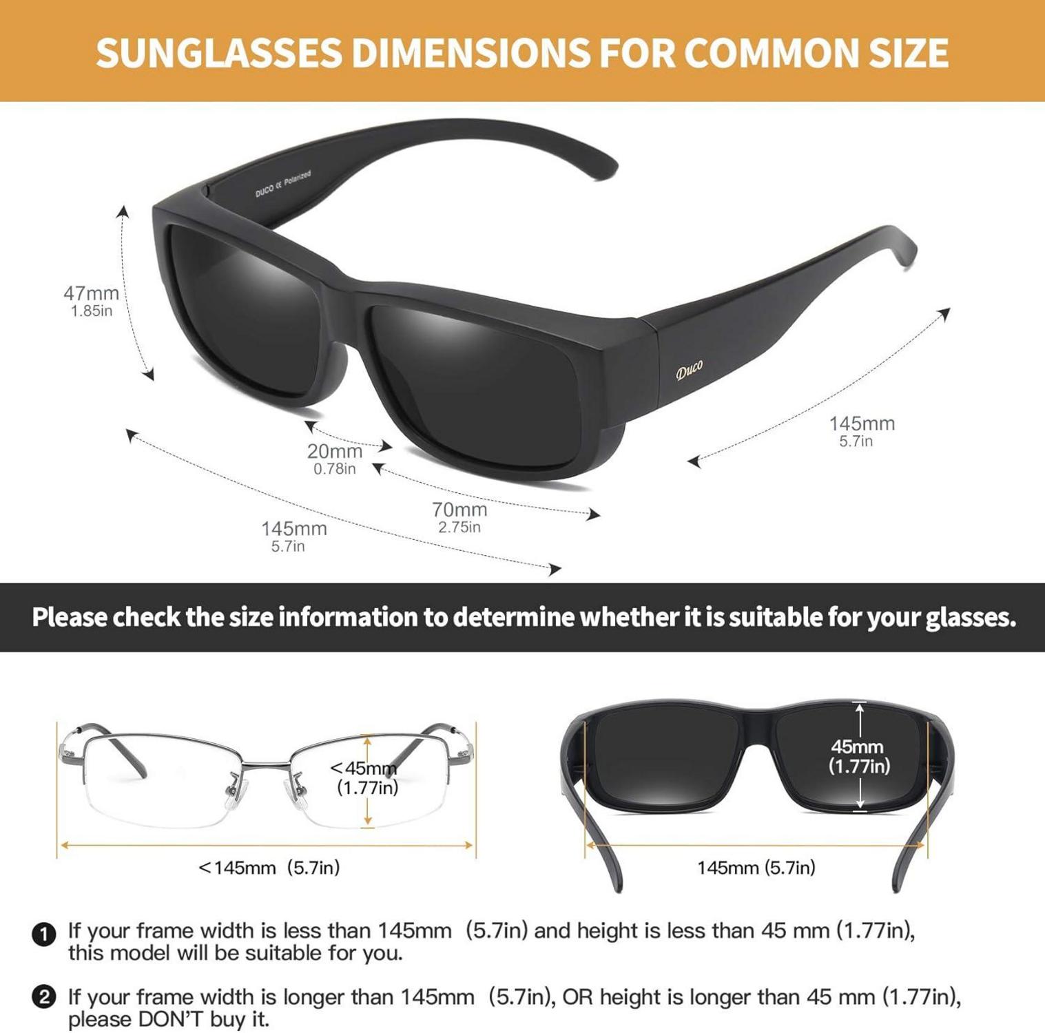 DUCO Polarisierte Überbrille UV400 Schutz Vollständiger Blendschutz