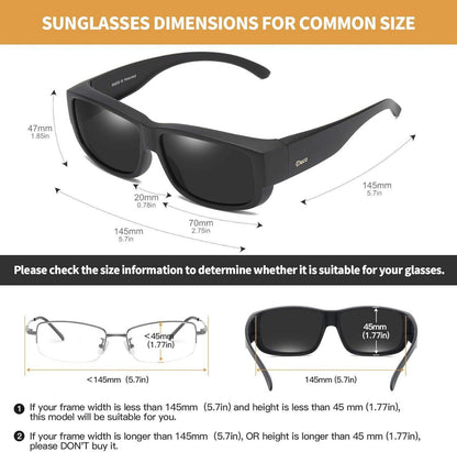 DUCO Polarisierte Überbrille UV400 Schutz Vollständiger Blendschutz