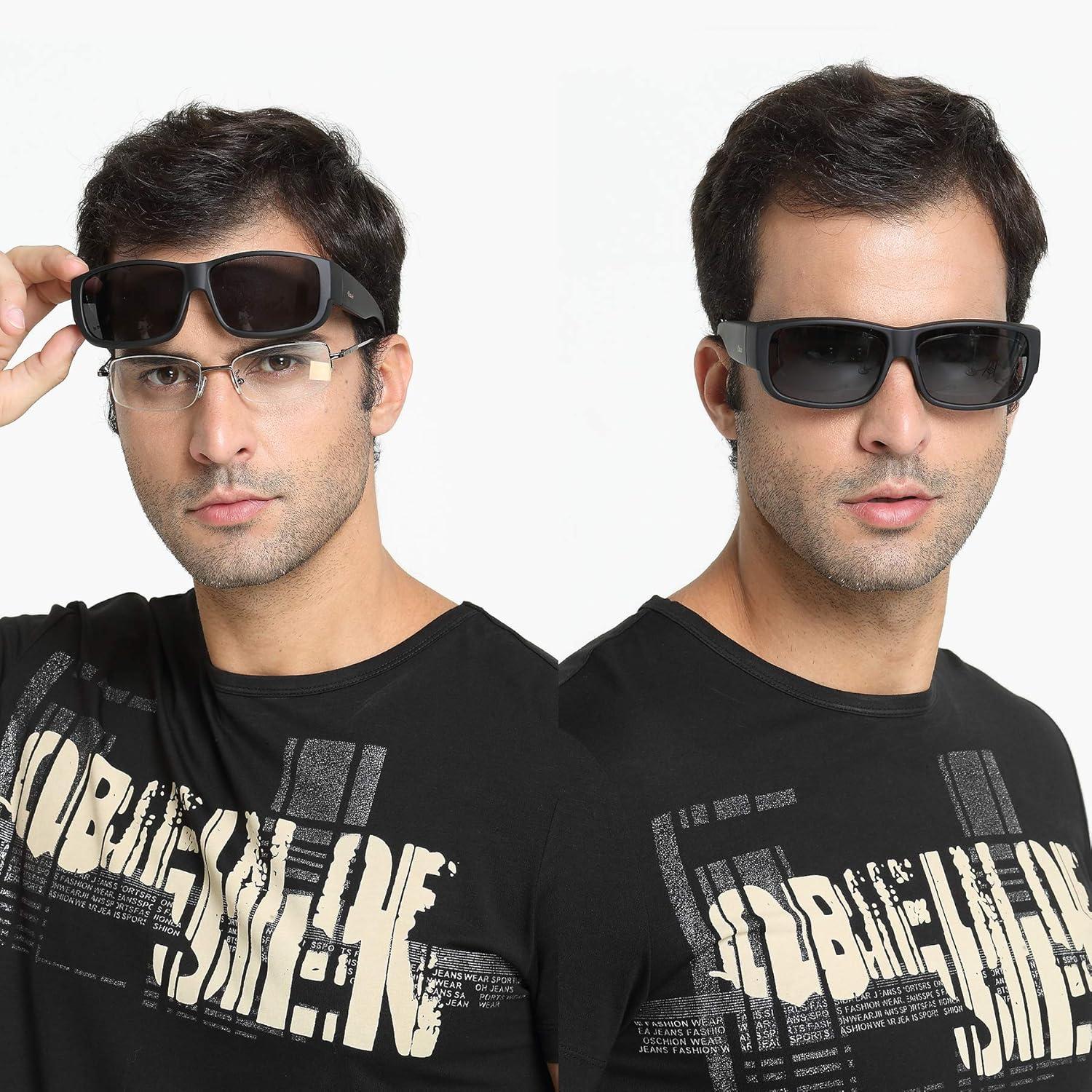 Polarisierte Sonnenbrille Überbrille UV400 Schutz Unisex Wrap Around