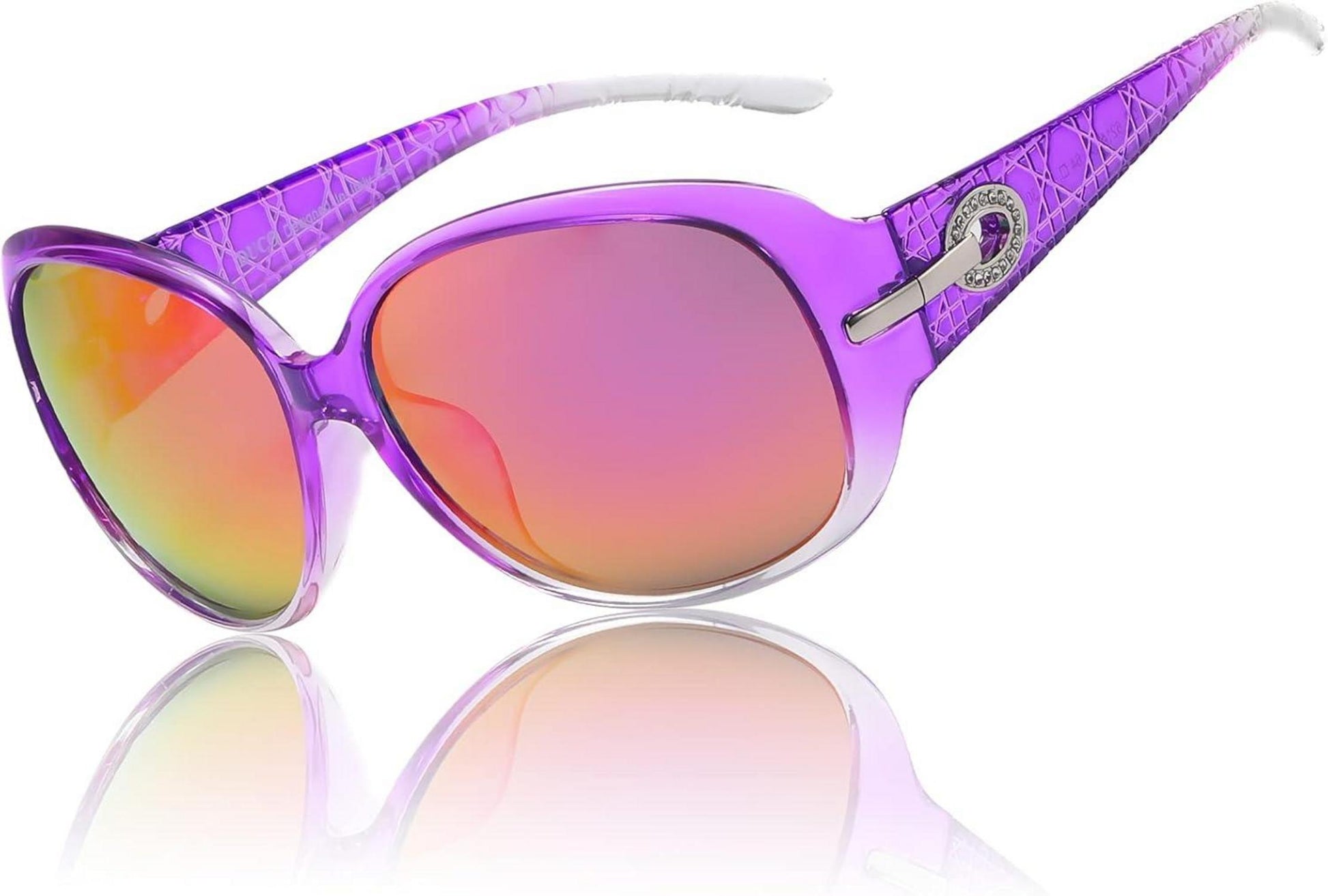 Polarisierte Retro Sonnenbrille mit Kristalldesign und UV-Schutz