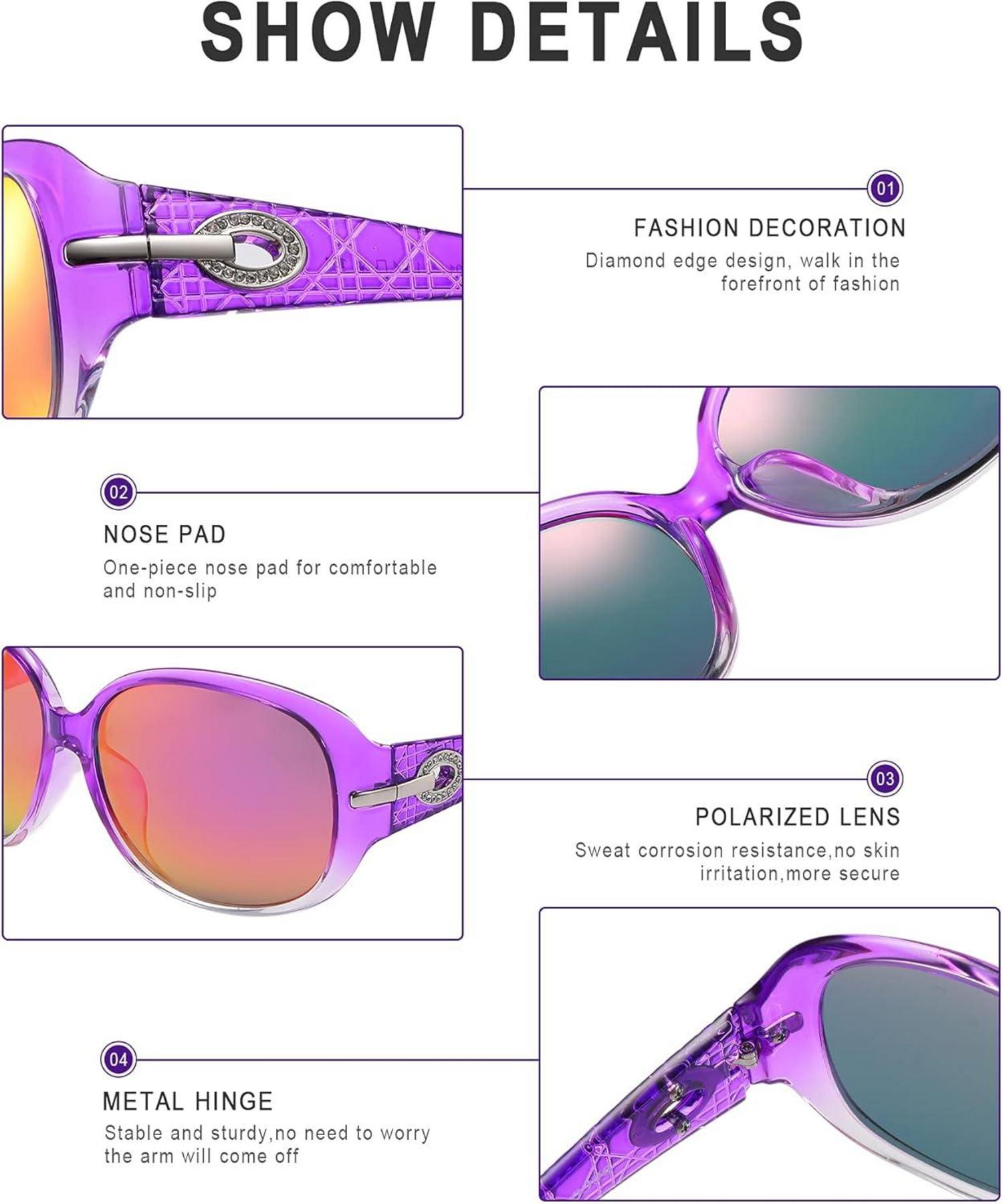 DUCO Vintage Damen Sonnenbrille Schmetterlingsform Kristall Retro UV400 Schutz