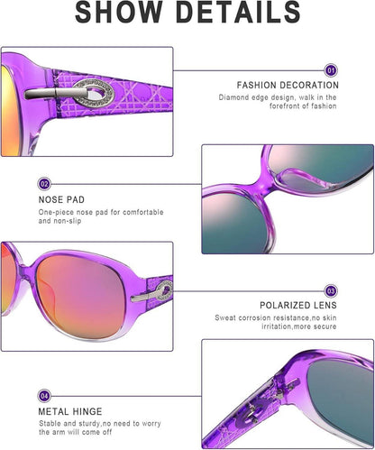 DUCO Vintage Damen Sonnenbrille Schmetterlingsform Kristall Retro UV400 Schutz