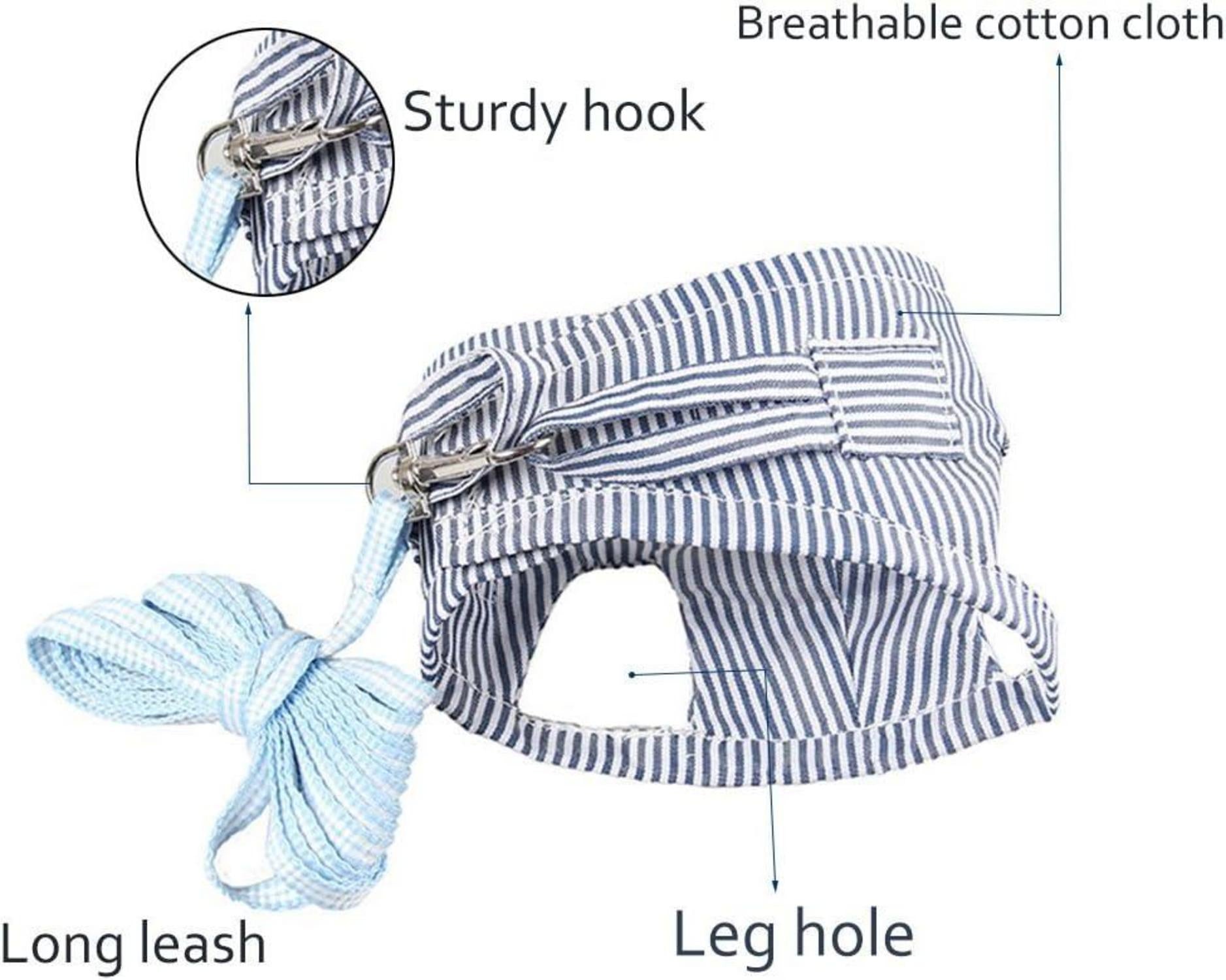 Verstellbares Kleintier Geschirr mit Laufleine und Polsterung