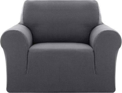 Stretch Jacquard Sofabezug 1-Sitzer Grau 80-120cm