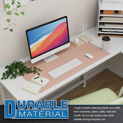 Knodel PVC Schreibtischunterlage 80x40cm wasserdicht doppelseitig Rosa/Silber