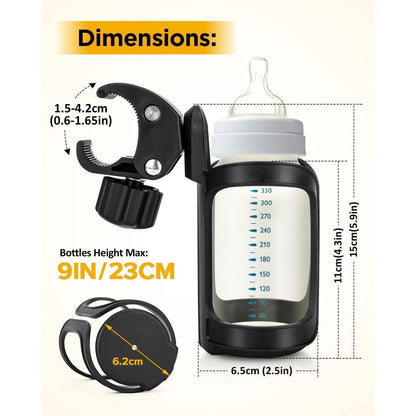 Getränkehalter für Kinderwagen und Fahrrad, 2 Stücke, 360