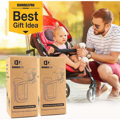 Getränkehalter für Kinderwagen und Fahrrad, 2 Stücke, 360