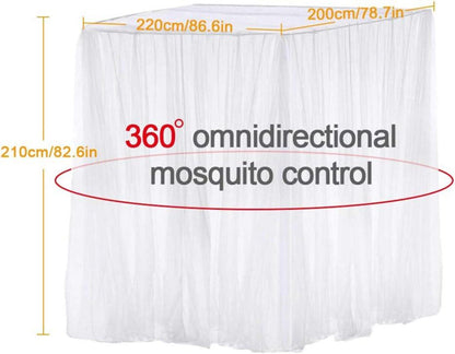 Großes Moskitonetz 200x220x210cm Weiß für Doppel- und Einzelbett