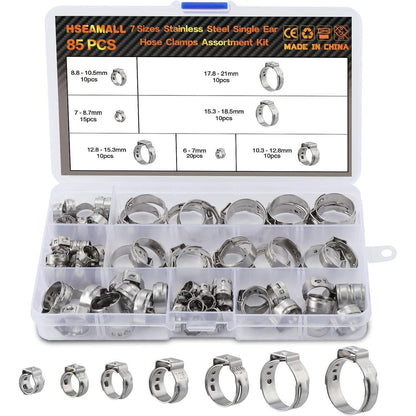 85-teiliges Edelstahl-Schlauchschellen-Set
