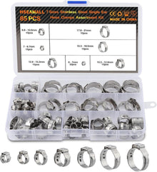 85-teiliges Edelstahl Einzelohrschellen Sortiment 7-21 mm Kit