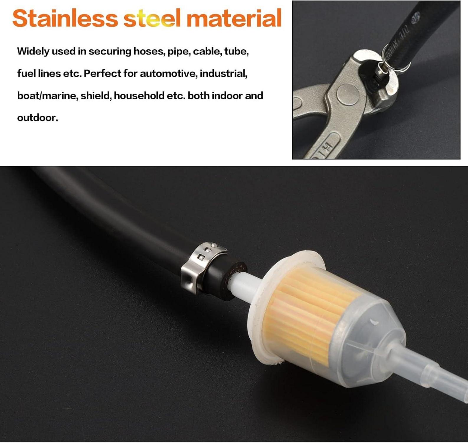85-teiliges Edelstahl-Einzelohr Schlauchschellen Sortiment 7-21mm