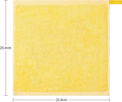 Baby Waschlappen Bambusfaser Handtücher 10er Set 5 Farben 25x25cm Haken