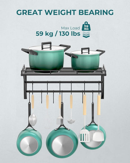 OROPY Topf-Rack Wandmontage Küchenregal 3-Schicht Eisen 60cm
