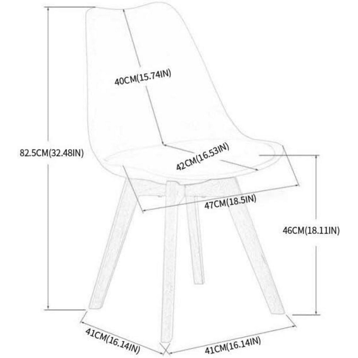 6x Esszimmerstuhl Retro Design, Buche Bein & PU-Leder