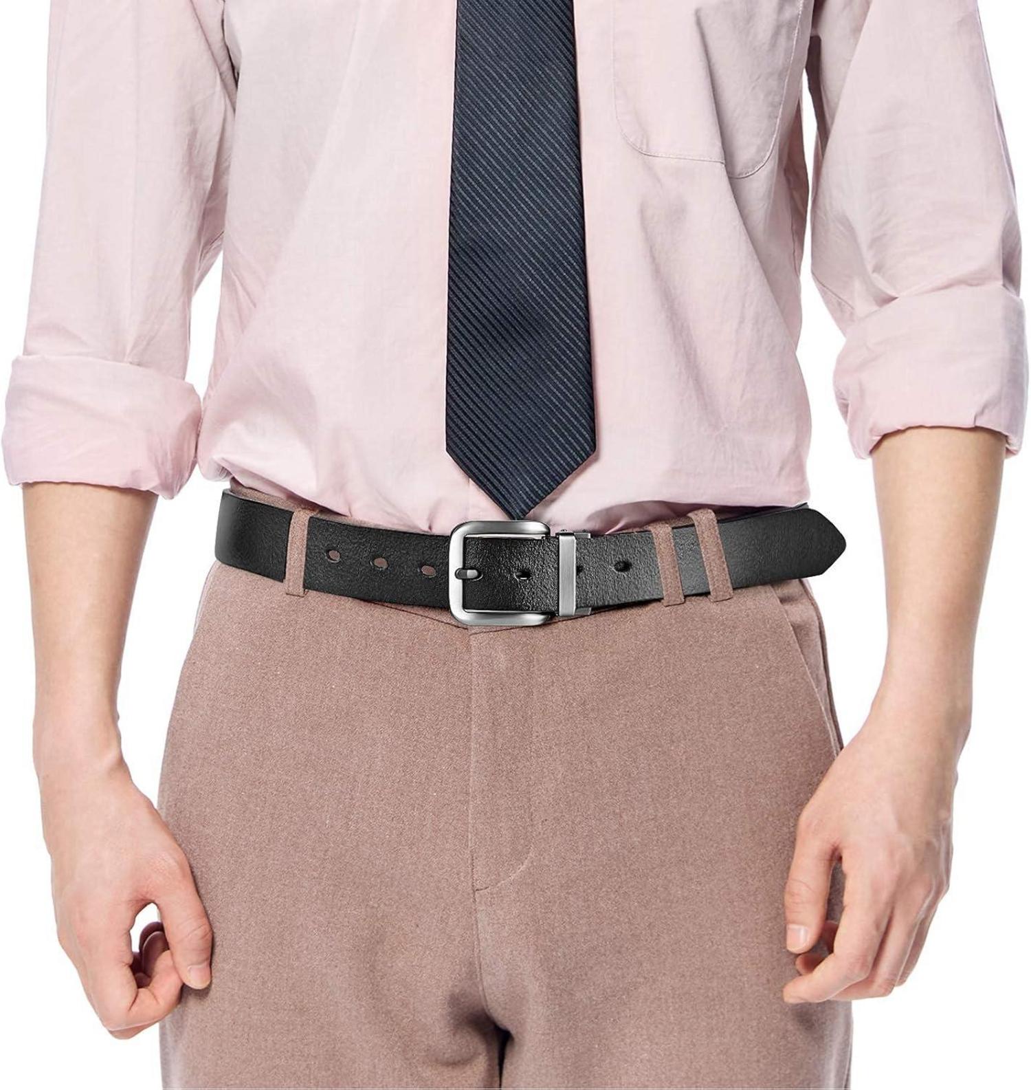 Herren Ledergürtel 110-180cm Schwarz Entfernbar Einstellbar 4mm