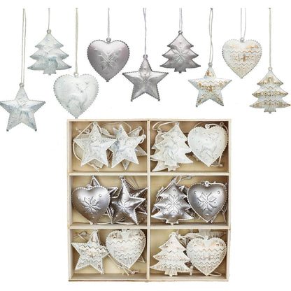 Weihnachtsanhänger Metall 24er Set 5cm Weihnachtsdekoration