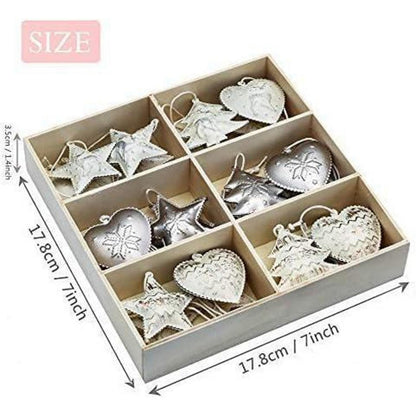 Weihnachtsanhänger Metall 24er Set 5cm Weihnachtsdekoration
