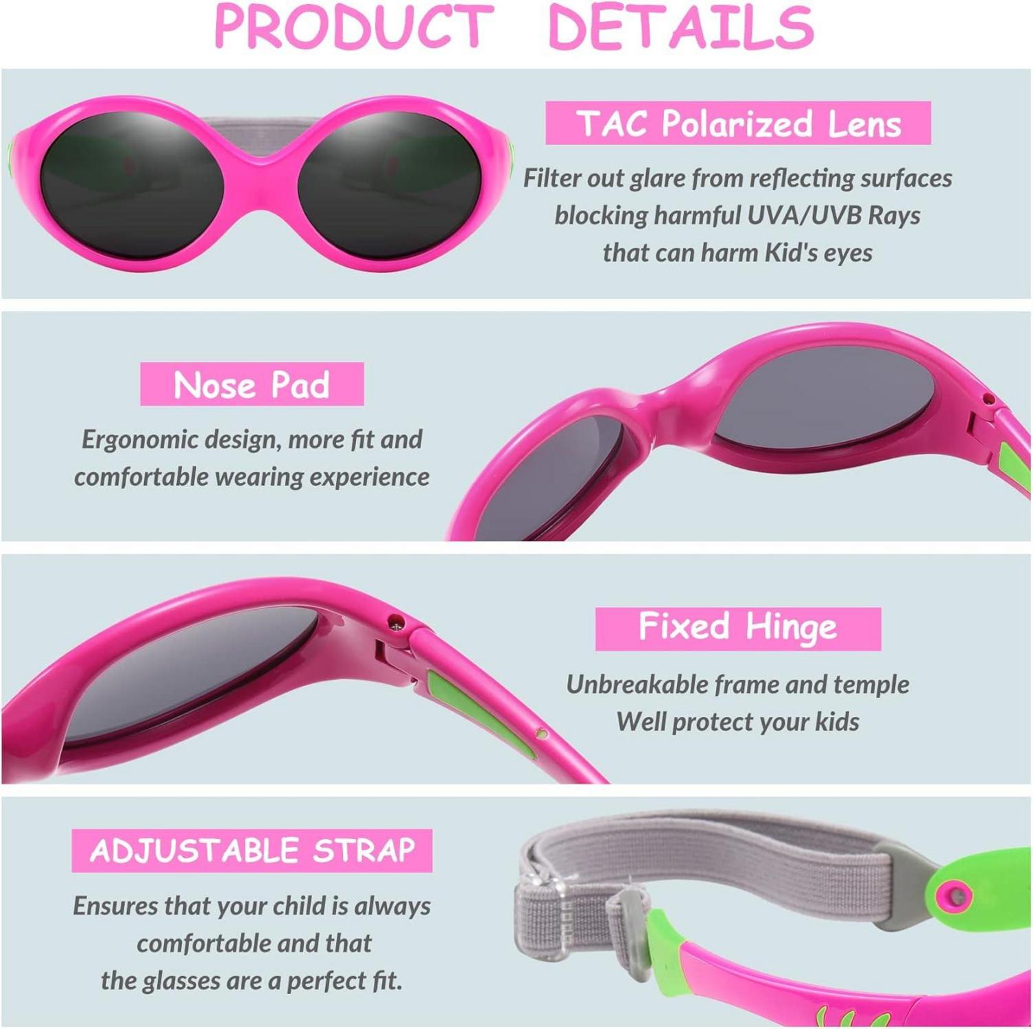 Polarisierte UV400 Sonnenbrille für Kinder Sportbrille Teens 0-24