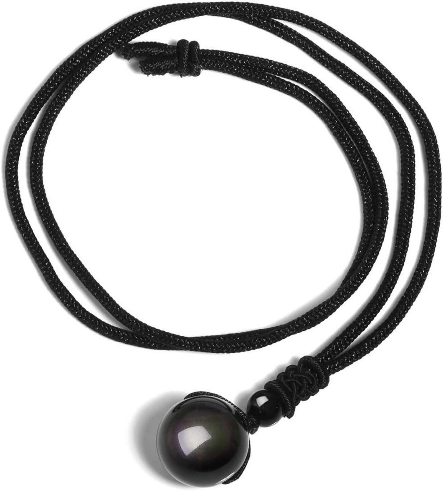 Obsidian Tigerauge Amethyst Halskette mit Nylonschnur