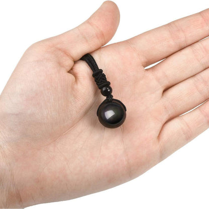 Glücksbringer Obsidian Tigerauge Amethyst Halskette Nylonschnur