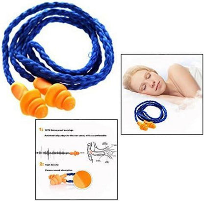 20 Paar Silikon Gehörschutzstöpsel Ohrstöpsel mit Schnur 25dB