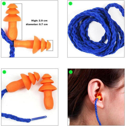 20 Paar Weiches Silikon Gehörschutzstöpsel mit Schnur 25db Lärmreduzierung