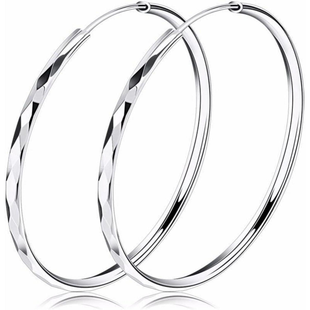 Große Silber 925 Creolen – Hoop Ring Ohrringe Damen