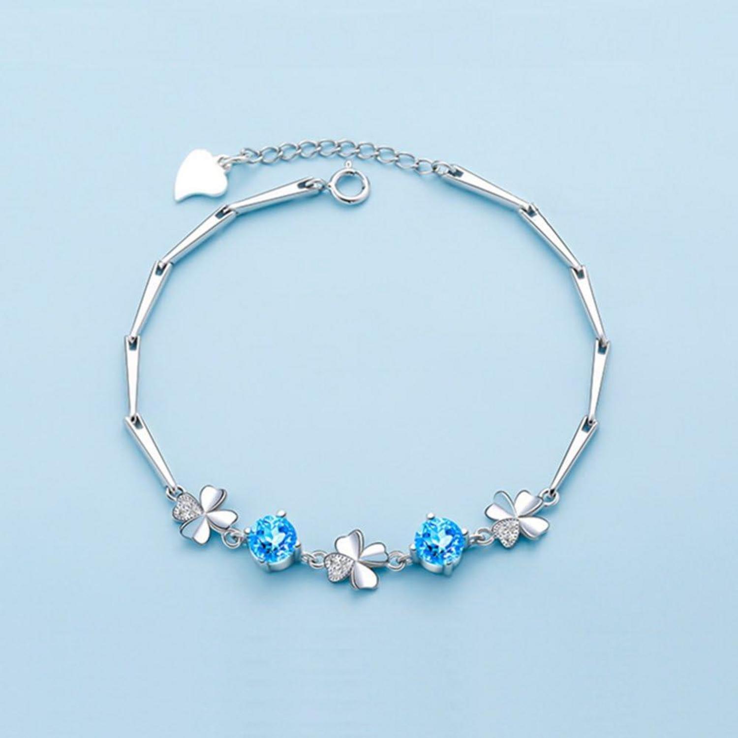 Josfeva Damen Armband Silber 925 mit Klee Anhänger und