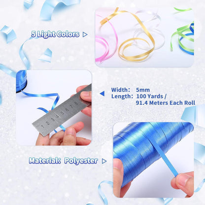 Naler Geschenkband Polyband 5 Farben Ringelband Deko