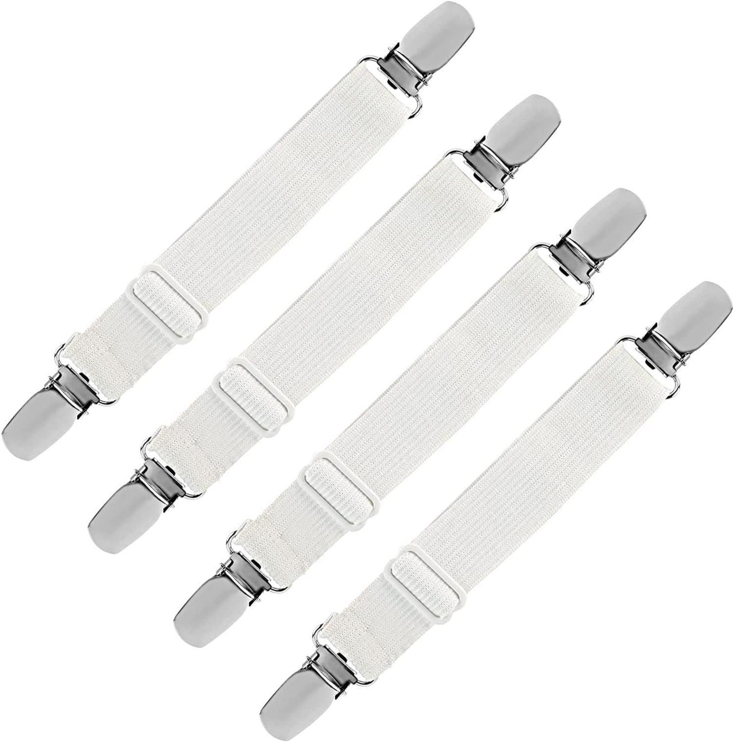 Verstellbare Bügeltischspanner 4er Set Weiß für Bettlaken