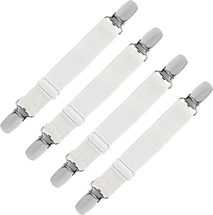 Verstellbare Bügeltischspanner 4er Set Weiß für Bettlaken
