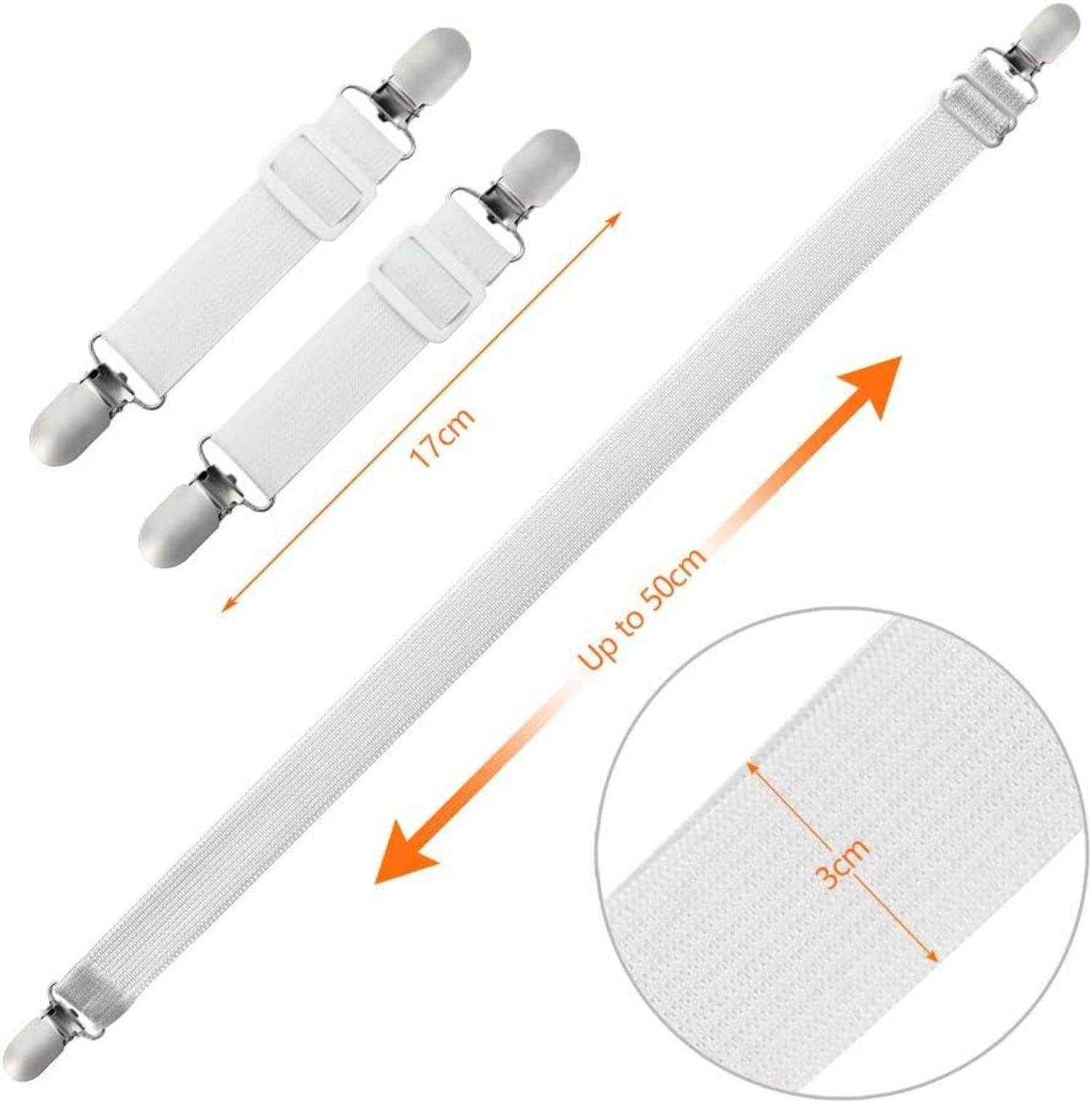 Verstellbare Bettlakenspanner 4er Set Weiß Bügeltisch Clips