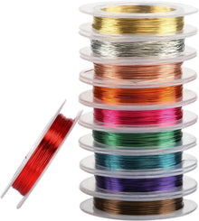 Kupferdraht Set 0,3 mm, 10 Farben Basteldraht Schmuckdraht 10 Stück