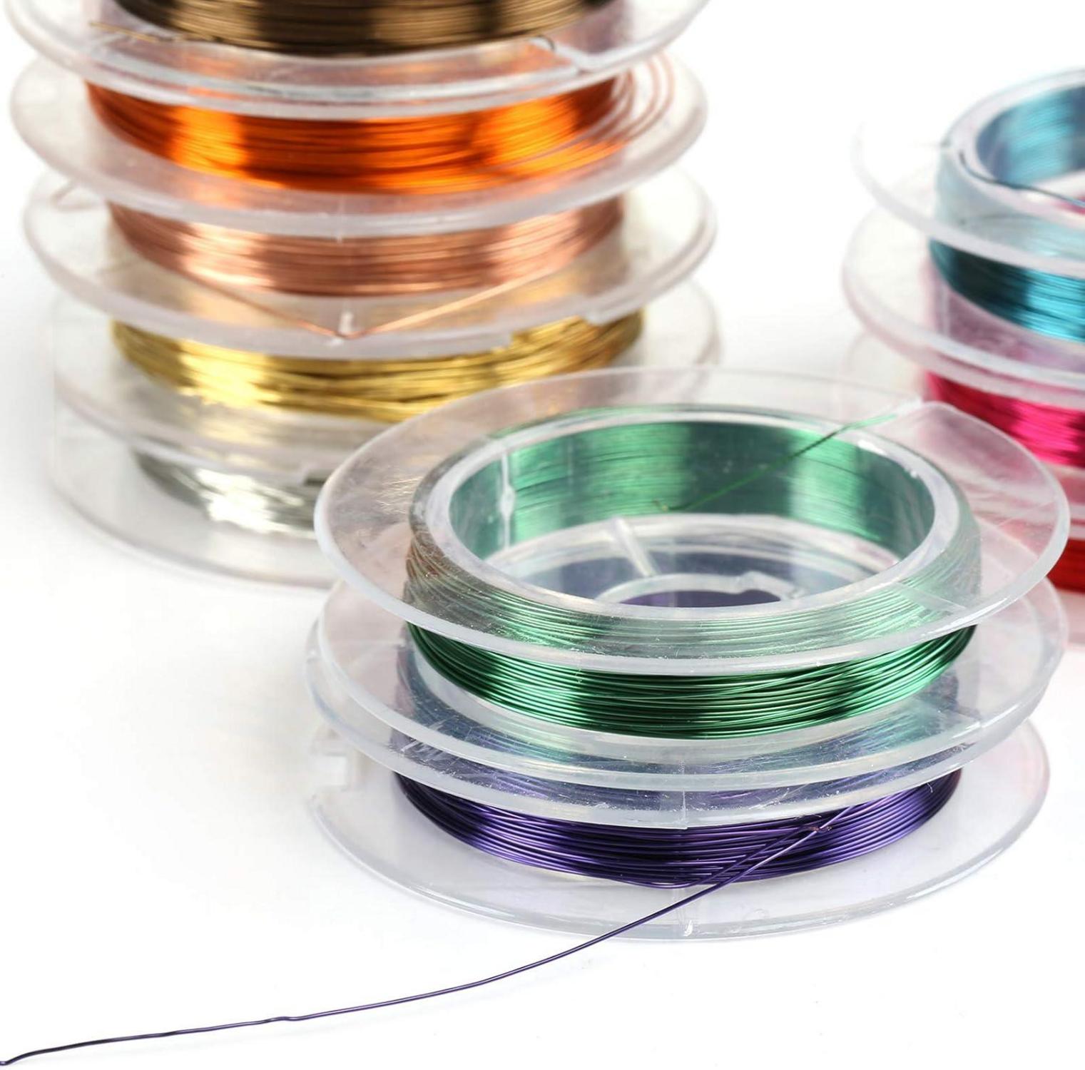 Kupferdraht Set 0,3 mm, 10 Farben Basteldraht Schmuckdraht 10 Stück