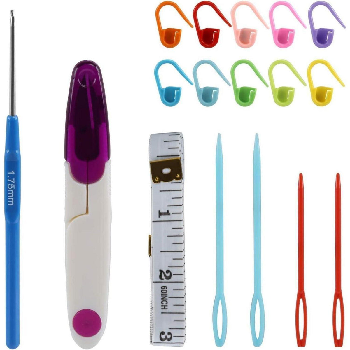 Bambus Stricknadel Set mit Zubehör – 10 Paar Rundstricknadeln