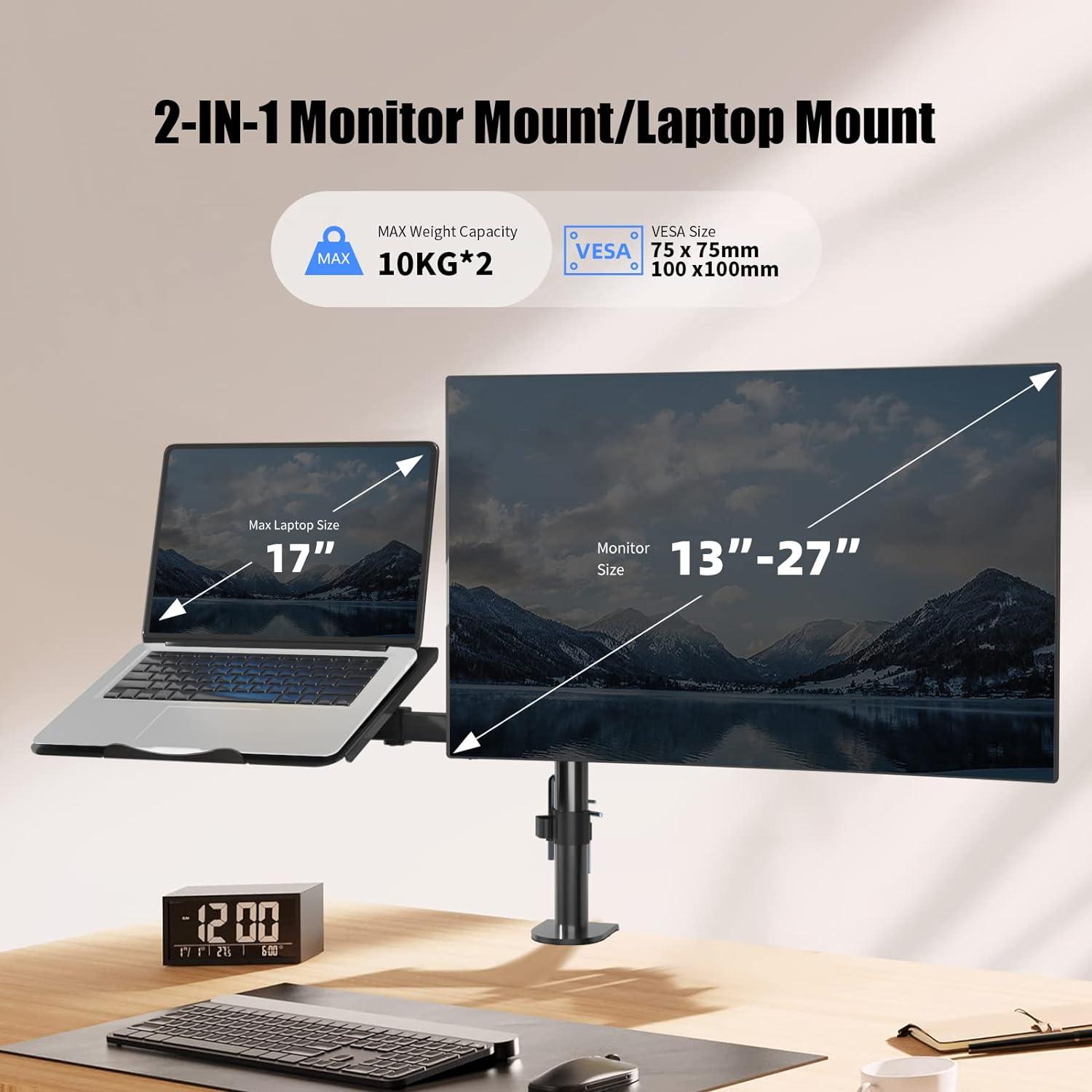 Bildschirmhalterung 2 Monitore für 13-27 Zoll LCD LED