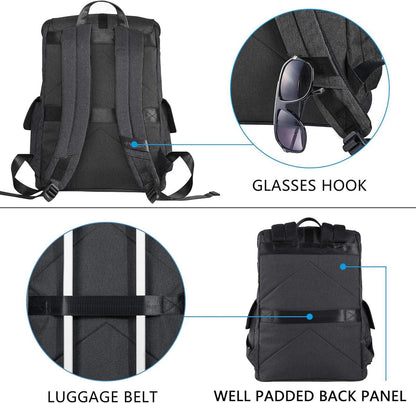 Laptop Rucksack 17,3 Zoll Damen Herren Wasserabweisend Schwarz