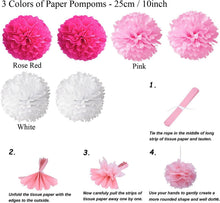 Geburtstagsdeko Set Rosa Pompoms Pom Poms Luftballon Spiral
