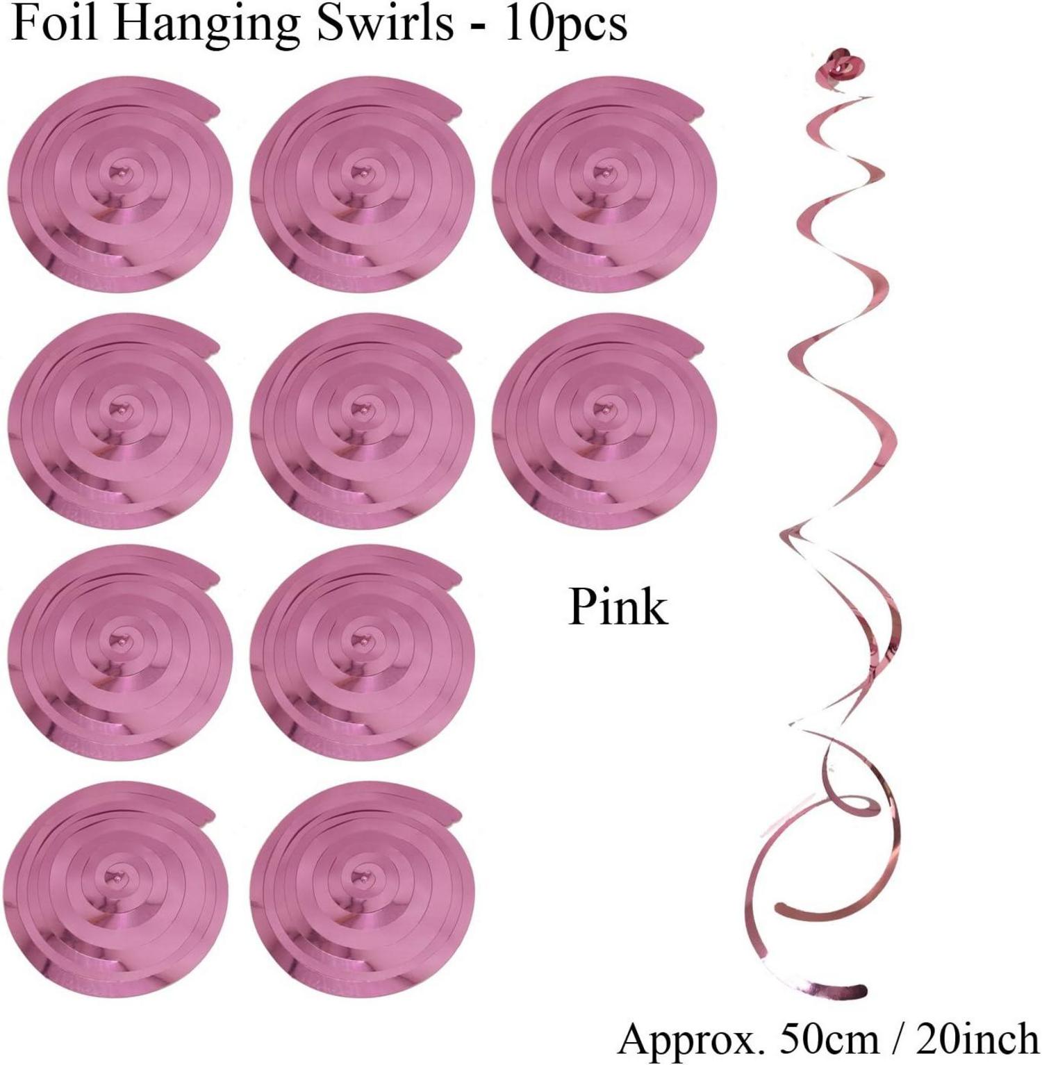 Geburtstagsdeko Happy Birthday Rosa Papier Fans Pompoms Luftballon Spiral