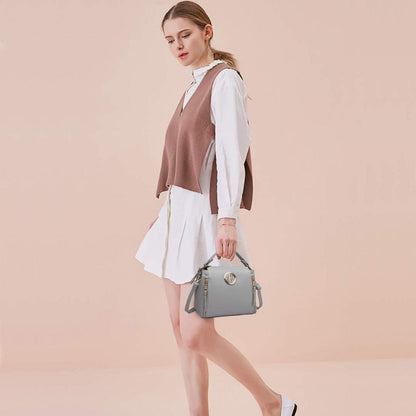 Miss Lulu Damen Handtasche Schultertasche PU Leder