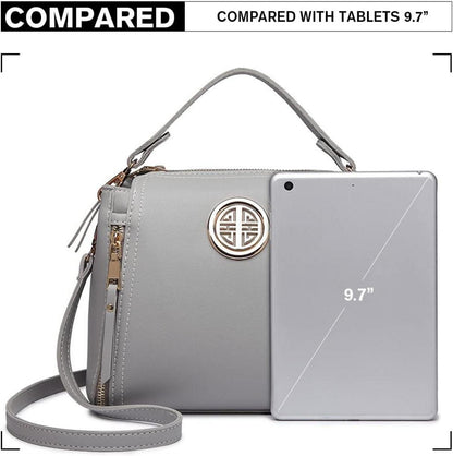 Miss Lulu Damen Schultertasche Pu Leder Elegant Umhängetasche Top Griff Tasche