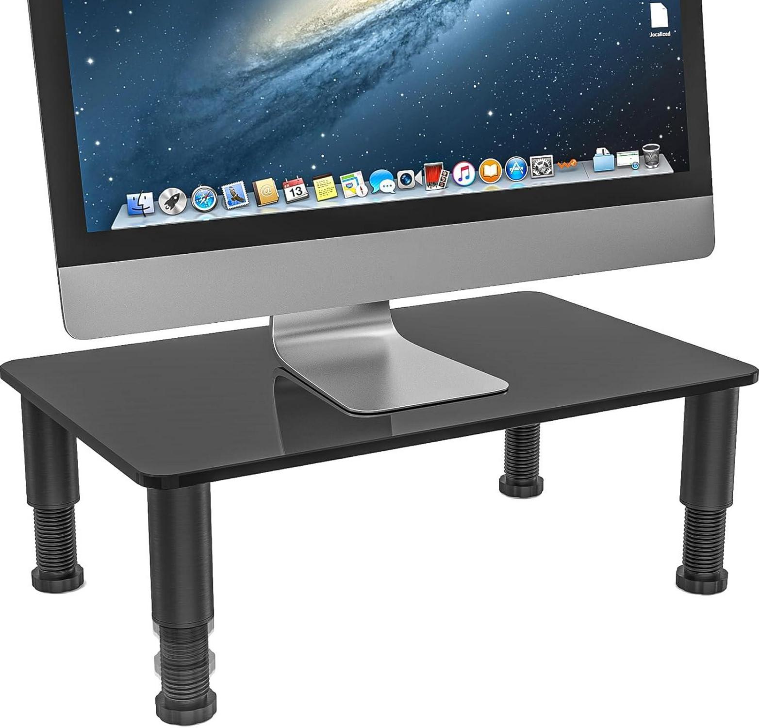 Monitorständer Höhenverstellbarer Multi-Media-Desktopständer Schwarz