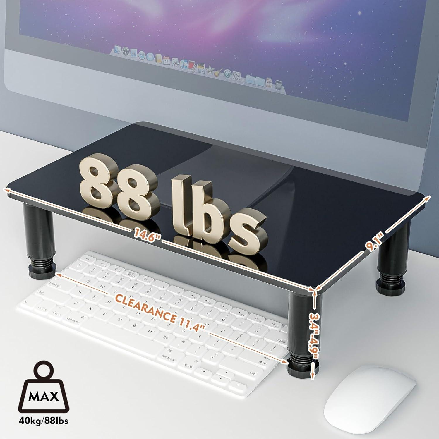 Monitorständer Höhenverstellbarer Multi-Media-Desktopständer Schwarz
