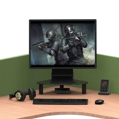Monitorständer aus Glas mit Höhenverstellung und Neigung