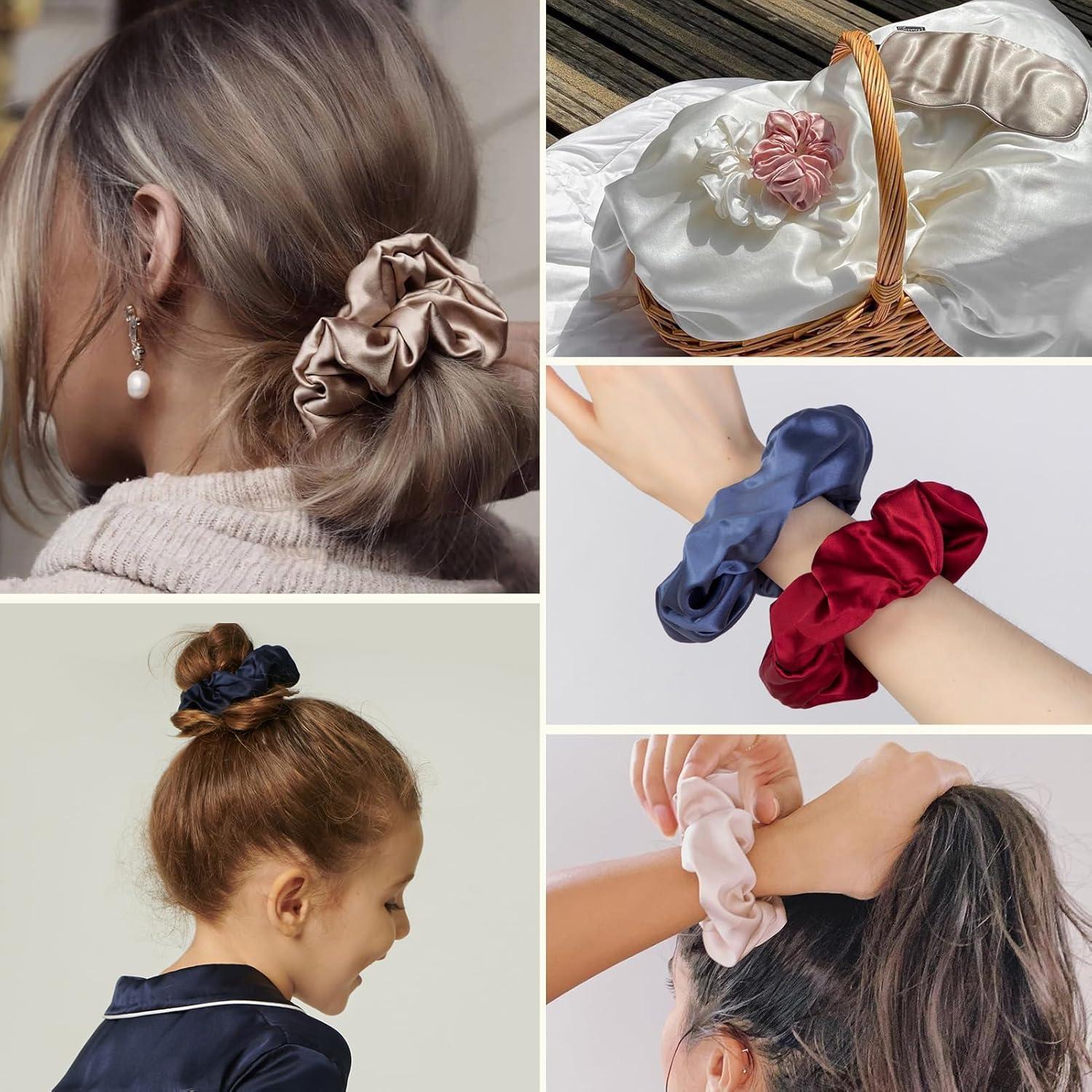 LILYSILK Seiden Haarring Damen Taupe 100% Seide Haargummi