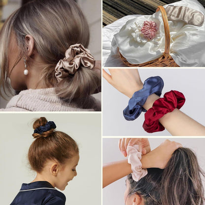 LILYSILK Seiden Haarring Damen Taupe 100% Seide Haargummi