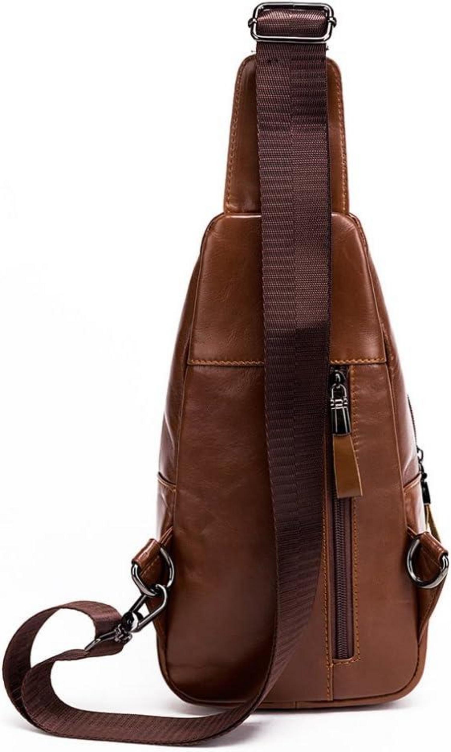 Echtes Leder Brusttasche Umhängetasche Herren Vintage Look